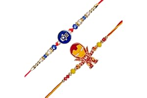 SHOPOGENIE Superhero Rakhi for Brother | Hamsa Hand Rakhi For Brother | Cartoon Rakhi for Small Brother and Sister with Roli Tika and Rakhi Card