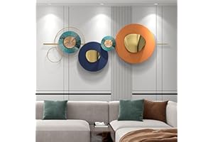 GERHWASH - Decorazione da parete di metallo, moderna e creativa, geometrica, con forme circolari, decorazione adatta per pareti, camere da letto, soggiorni, corridoi e sala da pranzo, 150 x 57 cm