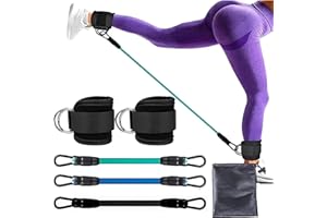 LUVDECO 5 Pezzi Fasce per Caviglie per Allenarsi, Fasce di Resistenza alla Caviglia con Polsini, Attrezzi per la Palestra di Casa per uomo e Donna, per Tonificare i Glutei e i Muscoli delle Gambe