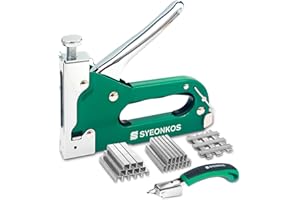 SYEONKOS Staple Gun, 3 in 1 Staple Gun Heavy Duty for Upholstery Wood, with 3000 Staples, Suitable for Interior Decoration Wood