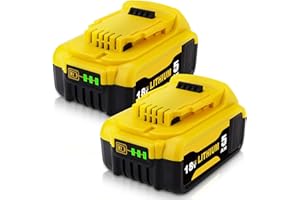 Goodexo 2Pcs 18V 5.0Ah Batería para DeWalt 18V para DeWalt 18V Batería DCB182 DCB180 DCB184 DCB200 DCB182 DCB181 DCB201 Batería Herramienta