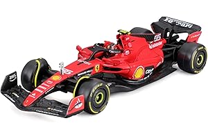 Bburago - 1/43 Ferrari - SF 2023 Formule 1 - avec Casque #Sainz - La Nouvelle Sensation de 2024 : Une réplique fidèle pour Les passionnés de Course, prête à capturer l'esprit de la compétition