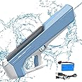 The Most Powerful Automatic Electric Water Guns for Adults/Kids, Newest Electric Water Gun Toy, Lithium Battery powered, Auto Water Sucking, Automatic Water Gun for Boys and Girls (Blue)
