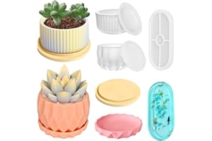 MONCAP 5 Stück Blumentopf Silikonform Blumentopf Beton Gießformen Blumentopf Silikon Gießformen Blumen Töpfe Harz Epoxid Gießform für DIY Blumentopf Vorratsgefäß Kerzenhalter Kerzen