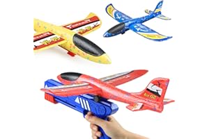 kizplays Avion Catapulte en Mousse,3 Pcs Avion en Mousse avec Lanceur, Jeter Planeur d'avion en Mousse Planeur Modèle pour Enfant GarçOns Filles Jeux De Plein Air 6 7 8 9 10 11 12Ans