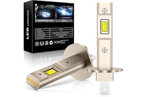 JOSHF Lampadina H1 Led, 2023 Aggiornamento Auto Faro CSP 18000LM 600% Luminosità 6500K Bianco, Sostituzione Lampadina Alogena e Xenon-1:1 Mini Kit Led (2 lampadine)