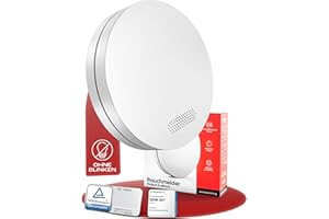 ALPENLUFT Rauchmelder 10 Jahre Batterie, Feuermelder Flach, Rauchwarnmelder, Brandmelder, | Ohne Bohren, Ohne LED Blinken - Rauch Brandschutz Brandmeldeanlage