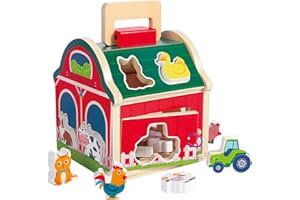 Dr. MUYA® Zabawka Montessori 1 2 3 Lata, Farma, Prezenty dla Dzieci, Zabawka Motoryczna, Prezent 1-3 Lata Dziecko Chłopiec Dziewczynka