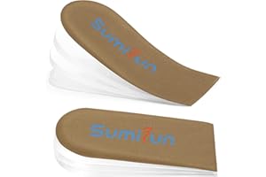 Sumifun Levantamiento de zapatos ajustable: elevación de talón de 4 capas para piernas irregulares, discrepancias de longitud de la pierna, espolones de talón, dolor de talón, lesiones deportivas y