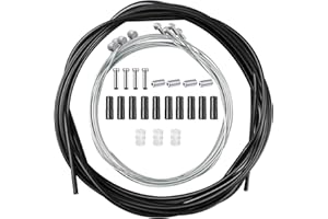 NVGVUP Linka hamulcowa do roweru z tyłu i z przodu, PCW, linka hamulca rowerowego, wewnętrzna część zamienna z tulejami końcowymi, czarna, uniwersalna linka hamulcowa, obudowa roweru, do rowerów