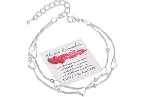 Senteria Silver Bracelet for Women 925 Sterling Silver Heart Bracelet Layered Silver Bracelets Adjustable Friendship Bracelet Charm Bracelets for Womens Girls