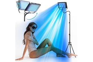 JITESY Lampada abbronzante per casa,460 & 480 NM luce blu terapia Solarium per la casa, corpo e solarium,2 modalità costante+pulsante, 5 livelli di luminosità