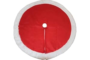 HEITMANN DECO - Okrągły koc z tkaniny - ochrona przed igłami jodły - podkładka pod choinkę - Boże Narodzenie - czerwony, biały