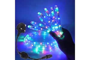 Wisada 220V RGB LED Light Strip, 36 LEDs/m 5m IP67 Waterproof Flexible LED Tube CRI85+, Conductive Copper Wire, Cuttable, LED Rope Light for Indoor and Outdoor Lighting Decoration