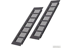 WJUAN Ventilationsgaller 2 stycken aluminium 300 x 80 mm svart för skåp och | Ventilationsgaller i aluminium för möbler, säkerställer luftbyte i skåp, enkel montering med skruvar, lätt att rengöra