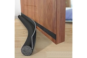 96cm Anti Froid Bas de Porte Unilatéral Avec Joint Auto Adhésif, Protection Contre Les Courants d’air et Le Bruit, Weather Stripping Door Seal Strip (Noir)