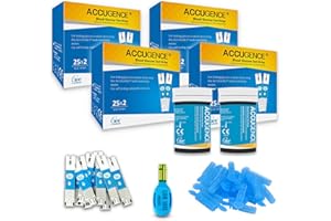 ACCUGENCE 200Pcs Blood Glucose Test Strips With 100Pcs Lancets Blood Sugar Test For Home Self-testing (Suitable for ACCUGENCE PM900)