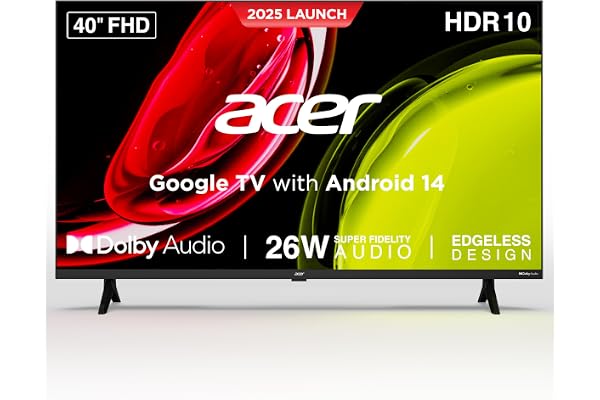 acer 100 cm (40 inches) Ultra I Series FHD Smart LED Google TV AR40FDGGU2841BD (Black) 2025 Model