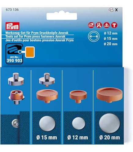 Bouton Pression à Coudre Prym - 35 Mm - Beige - Pour Vêtements, Cardigans, Sacs - Décoratif Et Solide