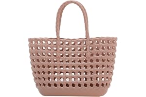 Micmores Woven Jelly Bag, Rubber Tote Bag Waterproof Travel Bags for Women Washable Totes Handbag for Sports Beach Pool