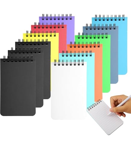 Lot 20 Mini Blocs-Notes A7 Spirale Multicolores - 10 Couleurs - 2000 Pages - Idéal École & Bureau