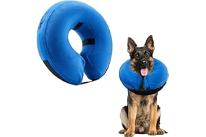 TIRYNS Inflatable Dog Collar Protective Inflatable Collar with Quick Release Adjustable Fit Pet Protection Cover Recovery Collar Soft for After Surgery Protects from Stitches Bites Lick and Wound Big Dog XL