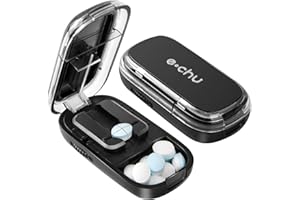 YAOZUP Coupe-Comprimé, Coupe Medicaments, Séparateur de Comprimés avec Lame, Séparateur de Pilules Portable, Coupe-Pilules pour Petits et Gros Cachets, Coupe Cachet pour Convient aux Voyages (Noir)