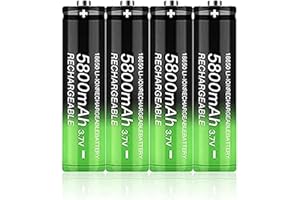 JJOIAS Batterie Rechargeable 3.7V 5800mAh pour Lampe De Poche LED, Lampe Frontale, Appareils Électroniques-4pcs