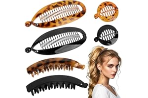 BOOMTOP 6pcs Pinza Plátano Mujer, Clips Banana Plátano, Pinza de Pelo de Plátano, Pinza Mujer Pescado, Accesorios Cabello Mujer Pelo Decoración Mujer Navidad, 3 Tipos