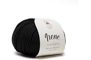 TRICOT CAFE' Tricot Cafè Irene - Gomitolo di Filato in Misto Lana Merinos Irrestringibile, Made in Italy - Ideale Lavori di Uncinetto e Ferri 3-4 - Morbidi Gomitoli 50g (125m)(1 pezzo - Nero 200)