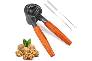 MOAZIFI Nussknacker Walnüsse, Haselnussknacker mit Rutschfestem Holzgriff und Reinigungsbürsten, Leichter Nußknacker für Haselnüsse Mandeln Paranüsse, Ideal als Nussknacker Figur für Familie