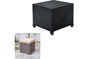 ‎NOMIOU Abdeckung für Gartenhocker Beistelltisch Wasserdicht ,Abdeckung für Ottomane Hocker Rechteckige Sitzgarnituren 600D Anti-UV Winddicht Schutzhülle Gartentische und hocker bezug Staubdicht(72x72x43cm)…