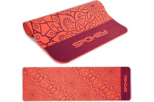 Esterilla de yoga Spokey Mandala 183 x 61 x 0,4 cm | Antideslizante, estabilizador y seguro | Para Yoga, Pilates, Fitness y Gimnasia | Hecho de TPE ecológico, 100% biodegradable