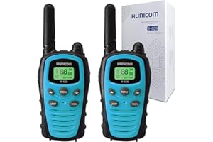 HUNICOM Walkie Talkie für Erwachsene Funkgeräte mit großer Reichweite - PMR Long Distance Walkie Talkies VOX Freisprecheinrichtung 5 km mit Taschenlampe LED-Hintergrundbeleuchtung