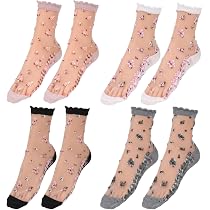 IYOU 5 Paia Calzini Alla Caviglia Donna In Pizzo E Rete, Trasparenti, Nodo A Fiocco, Sottili E Traspiranti, Classici, Colori Misti (Nero, Grigio, Viola, Avorio, Cachi)