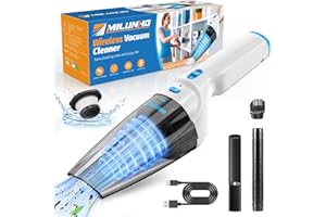 Milunho Aspirador de Mano Potente 8000pa, 12v Aspiradora Coche con Lavable Filtro Hepa, Aspiradora sin Cable Coche para DoméS