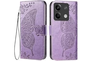 EASSGU Funda para Redmi Note 13 5G (6.67" Inches) Flip Folio Carcasa Magnética de Cuero para Teléfono con 3 Ranuras para Tarjetas 1 Wallet, Case - Púrpura Claro