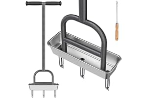 BeneLabel Napowietrzacz trawnika, narzędzie do napowietrzania zębów z wydrążonymi zębami, długi uchwyt, ręczny korek ogrodowy, 3-rdzeniowy, wytrzymały, kolce napowietrzające, miękki uchwyt, z