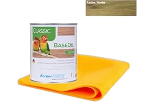 BERGER-SEIDLE Berger Seidle Classic Base Oil Huile de soin pour parquet avec imprégnation en profondeur | 100% matières premières naturelles | 1 l + 1 chiffon de nettoyage ultra doux (1 litre, Azobe)