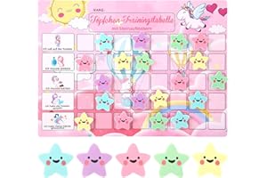 KHLEROX Töpfchen-Trainingstafel für Kleinkinder mit 40 wiederverwendbaren magnetischen großen Sternaufklebern, interaktive Belohnungstafel für das Toilettentraining (Einhorn)