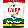 Fairy 1 Step Clean Automatic Dishwasher Tablets, Lemon Scent, 42 Tablets