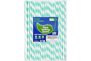 Lives on Green Cannucce di carta usa e getta da 19,7 cm, per bere, 100 pezzi, ecologiche, per baby shower, feste, decorazioni, decorazioni per lavori di carta