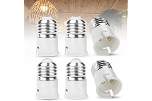 J U H U T O N G E27 to B22 Socket Converter - Screw to Bayonet Adapter (ES to BC),bayonet to screw bulb adaptorfor LED, Incandescent and CFL Bulbs (6 Pack)