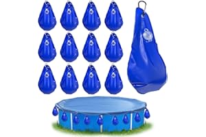 TZEKING Poolabdeckung Gewichte Wassersack,12PCS Pool-Wasserbeutel,Pool Beschwerungssack,Winter Pool Abdeckplane Beschwerungssack,Pool Wandtaschen,Schwimmbadabdeckung Hängende Tasche,für Poolabdeckung