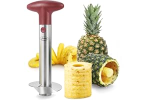 NEWNESS FOCUS ON STAINLESS STEEL Newness Acciaio Inossidabile Ananas Affettatrice, Ananas Professionale Ananas Core Remover Strumento per la Casa e la Cucina con Lama Affilata, Rosso