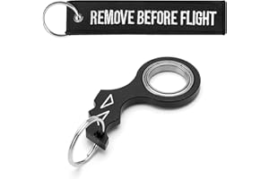 DAWRIS Porte-clés rotatif, porte-clés brodé, jouet pour l'entraînement des doigts, enfants et adultes, porte-clés du bout des doigts, noir