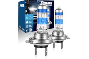 XELORD H7 55W 12V Alogena Lampadine,5000k Bianco Caldo per Fari,Abbagliante/Anabbaglianti Lampada Auto Motociclo,2 Lampade