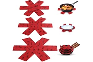 JOYUE Pfannenschoner 15 PCS Pfannenschutz Stapelschutz Filz mit 3 Groessen, rutschfest Topfschutz Filzunterlage Topfschoner Stapelschutz für Pfannen, Töpfe und Schüsseln (Rot)