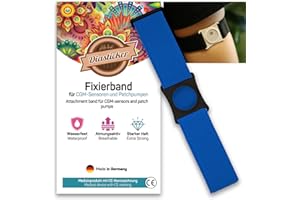 ‎DIASTICKER Diasticker® | Freestyle Libre 3 - Fixierband | Flexibel - Wasserfest - Starker Halt | Sensor-Schutz, Fixierung für Freestyle Libre Sensor | Halter: Schwarz (Medium: 25-35 cm, Royal Blau)