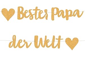 Compagno Bester Papa Girlande goldene Party für alle Väter Papas Vatis und Dads Feier Gratulation Jubiläum